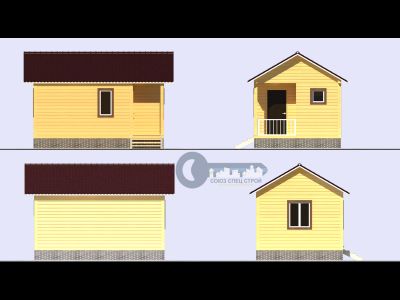 Д-02 ДАЧНЫЙ ДОМ ИЗ БРУСА: ГАБАРИТНЫЕ РАЗМЕРЫ: (6Х4М), ОБЩАЯ ПЛОЩАДЬ: 24М²