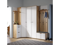 Композиция Прихожей ЭМИЛИЯ Дуб Крафт золотой/Меренга