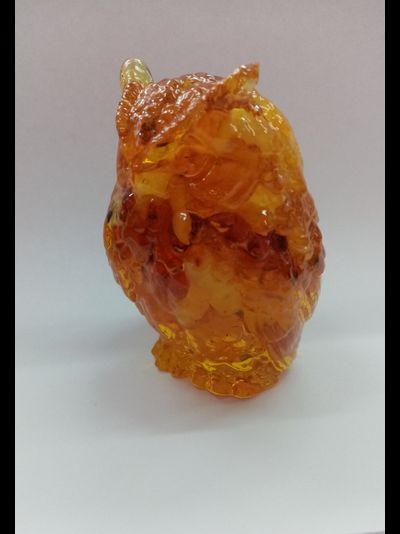 Сова пузатая белый янтарь