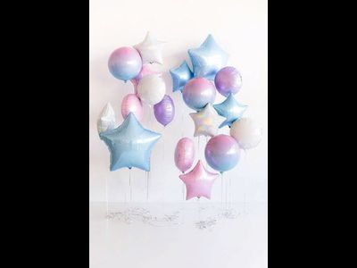 Шар (18''/46 см) Звезда, Голубой, Макарунс