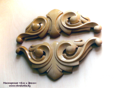 Резной элемент и эскиз к нему