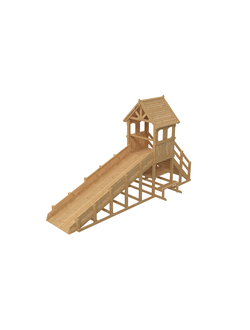 Зимняя деревянная заливная горка Выше Всех Теремок 1