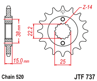 Звезда ведущая JT JTF737.15 (JTF737-15) (F737-15)