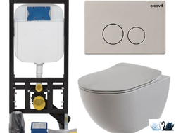 Creavit Set Free Cool Grey Mat - комплект унитаза и инсталляции цвета Холодный Серый купить у Marysя