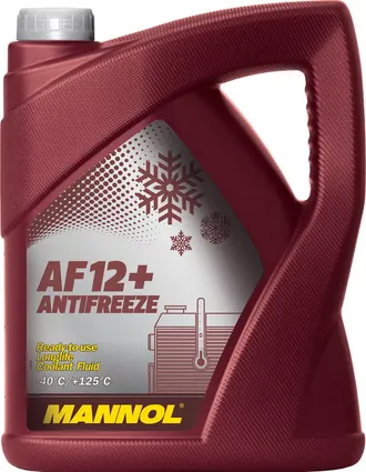 Долговременный антифриз MANNOL "AF-12+ Longlife" G12+, концентрат - 5 л. (красный, до — 40°С) (2033)