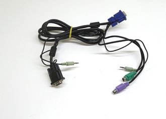 Кабель VGA + 2 PS/2+3.5  jack для KVM переключателя (комиссионный товар)