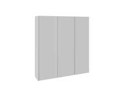 Шкаф-купе 3-х дверный «Траст» 2100 Белый снег, Стекло Белый Глянец/Стекло Белый Глянец/Стекло белый