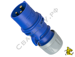 Вилка кабельная PCE Shark 013-6 220В/16А 3 полюса IP44 CEE