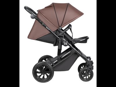 Детская коляска 3 в 1 Farfello Molly Trio Шоколадный (Экокожа)