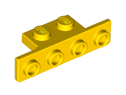 Bracket 1 x 2 - 1 x 4 with Two Rounded Corners at the Bottom, Yellow (28802 / 6168616)