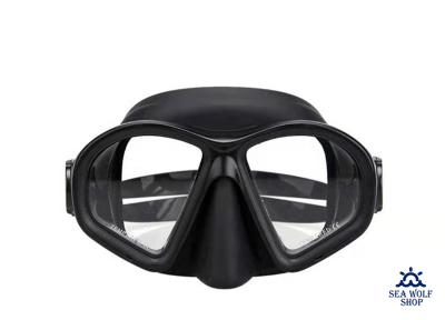 Маска для дайвинга с трубкой Комплект Sea Wolf черный силикон