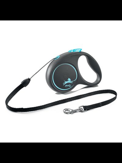 Flexi рулетка Black Design S (до 12 кг) 5 м трос черный/синий