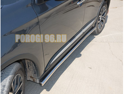 Защита штатного порога d60 для Mitsubishi Outlander 2015-2018