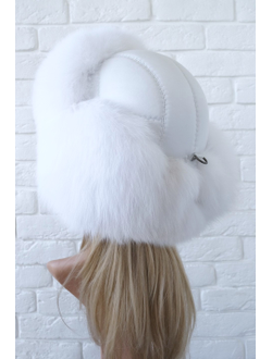 Ушанка "Северное сияние" цвет белый + белый