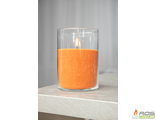 Готовая насыпная свеча оранжевая цилиндрическая,ароматизированая &quot;Ваниль&quot; 110мм*150мм