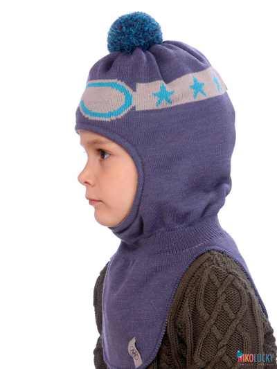 Шапка-шлем  21101-08, цвет джинс,серый, р. 52-54