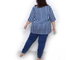 Трикотажный женский костюм больших размеров из хлопка арт. 21342-9868 (цвет синий)  Размеры 66-80