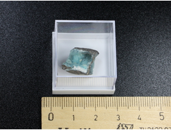 Гемиморфит голубой, в пластиковом боксе, Китай №22298