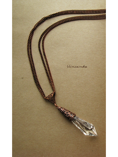 Волшебный Кристалл "Огонь и Лёд". Кулон-маятник в стиле фэнтези из коллекции волшебных украшений "Винсенто"