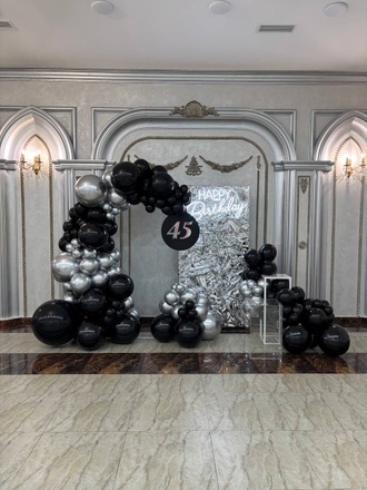 ФОТОЗОНА ИЗ ШАРОВ "Black&Gold"