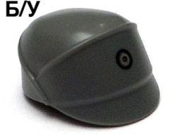 ! Б/У - Minifigure, Headgear Cap, SW Imperial Officer with Silver and Black Code Disk Pattern, Dark Bluish Gray (16497pb01 / 6080360 / 6188946) - Б/У