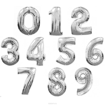 Фольгированная цифра 100 см, серебро, золото, синяя, фуксия, бирюзовая, розовое золото, красная, радужная, кремовая, розовая