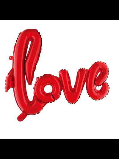 Фольгированная надпись "LOVE" красная 102см