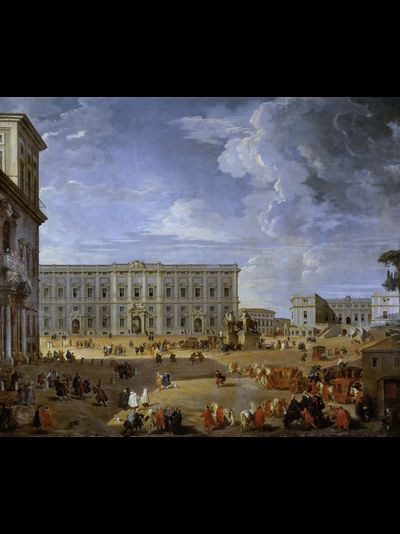 Картина обогреватель, репродукция Джованние Панини Квиринальская площадь