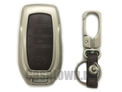 Коричневый чехол на ключ Тойота Ленд Крузер 200 "Комби"