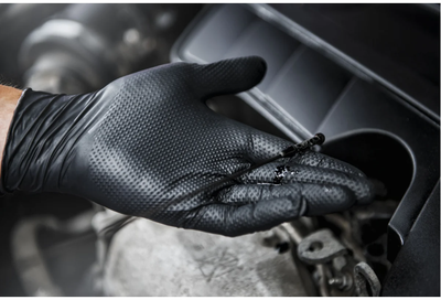 Перчатки нитриловые ОСОБОПРОЧНЫЕ с текстурированной ладонью GOGRIP, черные