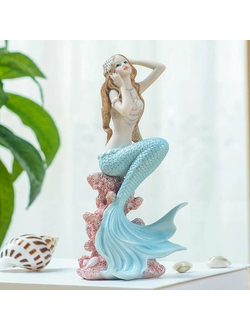 Декор для аквариума Русалочка на камне