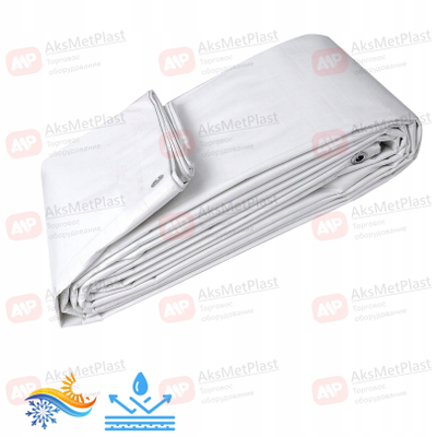 Универсальный тент 6x8 метра белый с люверсами 100% полиэтилен