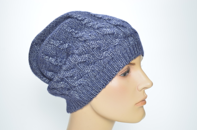 Шапка косами вязаная для женщин