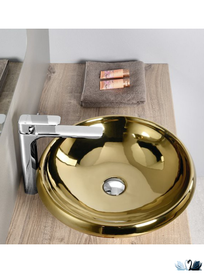 Накладная раковина круглая 45 см Mono Creavit Золотого цвета