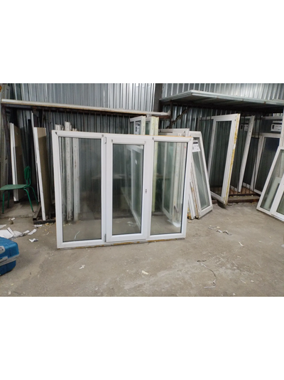 ОКНО БУ ШИРИНА 1740 ВЫСОТА 1410 ПРОФИЛЬ 60 ММ , 24 СП (ОДНОКАМЕРНЫЙ)