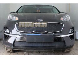 Защита радиатора KIA Sportage IV 2018- black середина PREMIUM
