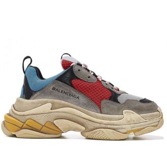 Balenciaga Triple S Красно-голубые-коричневые