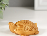 Нэцкэ фигурка полистоун под золото «Черепаха с символами на панцире», 6.4×5.5×2.2 см