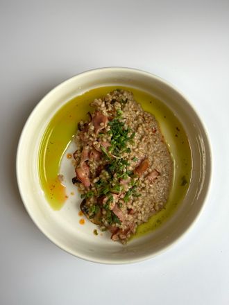 Зеленая Греча с грибами и беконом /Buckwheat with bacon