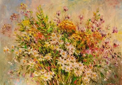 Ромашки с пижмой