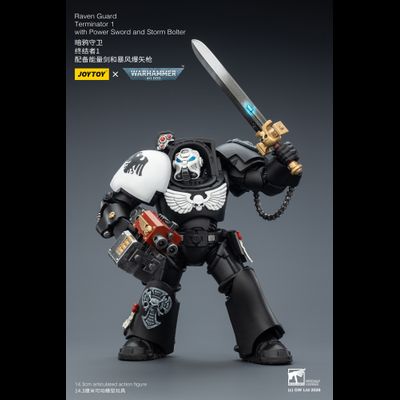 Терминатор Гвардии Ворона (Warhammer 40K) - КОЛЛЕКЦИОННАЯ ФИГУРКА 1/18 Raven Guard Terminator with Power Sword and Storm Bolter (JT03240) - JOYTOY