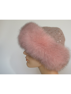 Vizio Италия 8058 CCP  V шапка с мехом розовая