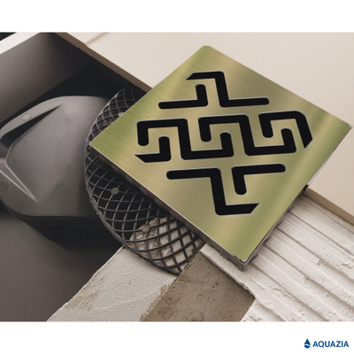 Трап водосток PLATZ Antik 150х150 Боковой выпуск (Бронза)