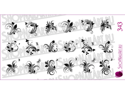 Слайдер-дизайн 343 - Черные завитки с листочками