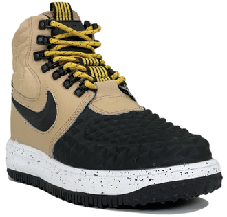 Nike Lunar Force 1 Duckboot Light Bone Black с мехом