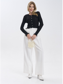 Кардиган вязаный приталенный укороченный на пуговицах