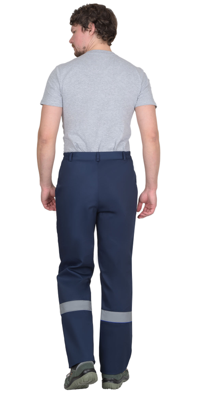 Костюм МАСТЕР летний: куртка, брюки, темно-синий с васильковой отделкой