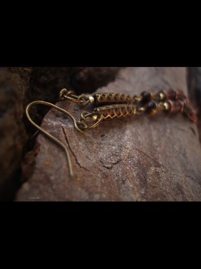 Бохо-серьги &quot;Хвойные веточки&quot;