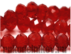 Бусина Рондель имитация кристалла Сваровски цвет-красный