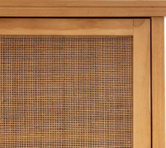 Шкаф с 1 дверкой из массива сосны и плетеного материала, Gabin